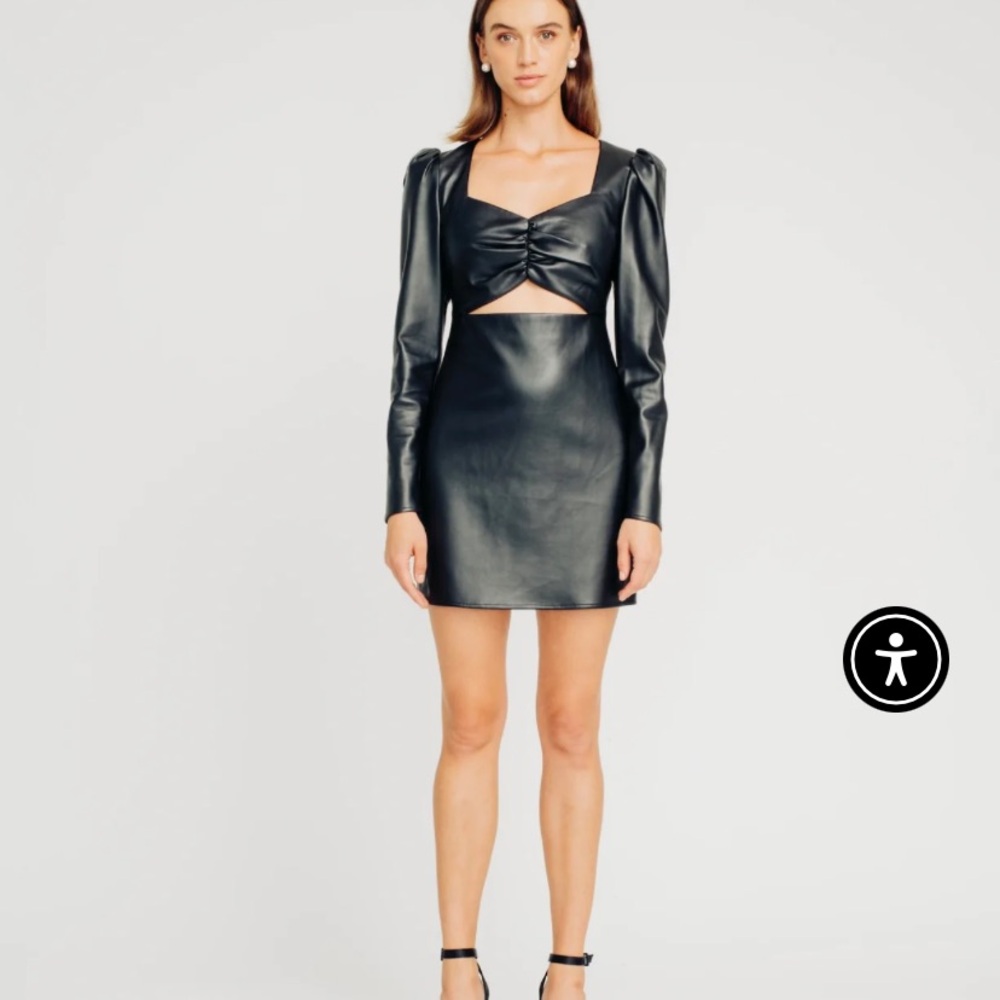 Black vegan leather dress